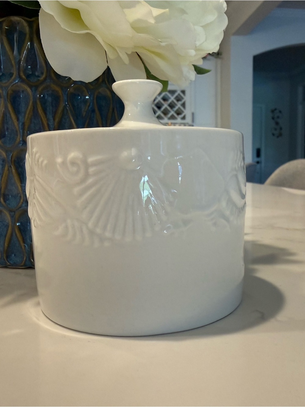 Pfaltzgraff Retired Lido Beach Seashell sugar bowl with lid - Picture 2 of 6